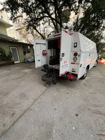 Magnet Plumbing service vehicle on-site for Slab Leak Repair in East Lake Worth